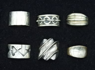 6 Sterling Rings - Taxco