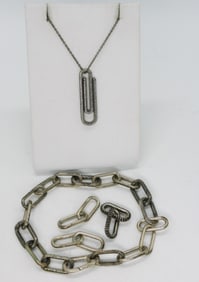 Pandora Paper Clip Pendant & More 925