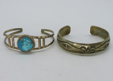 Turquoise Southwest Sterling Cuff Bracelets
