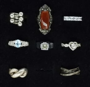 8 Gemstone Fashion Sterling Rings