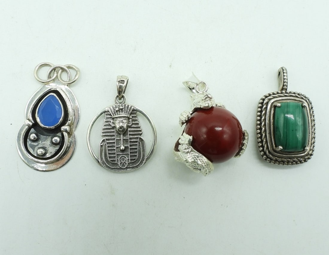 4 Sterling Gemstone Pendants (1 of 1)