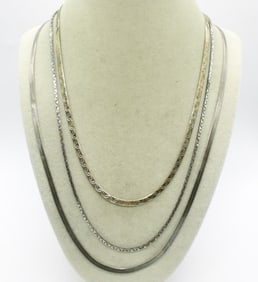 3 Sterling Chain Necklaces
