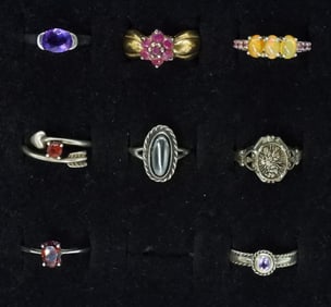 8 Gemstone 925 Fashion Rings