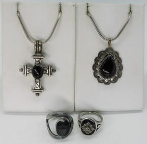 Black Onyx 925 Necklaces & Rings