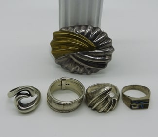 Taxco 925 Brooch & Ring, More Rings