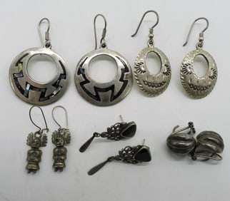 5 Pair Sterling Pierced Earrings - Vintage