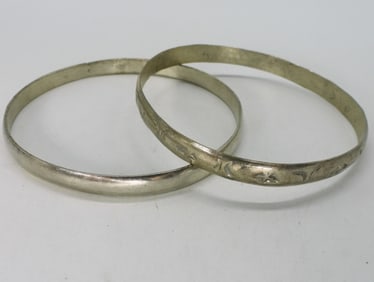 2 Sterling Bangle Bracelets