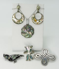 Vintage Taxco Abalone Sterling Jewelry