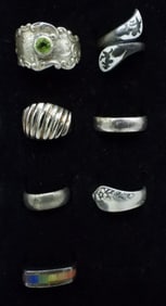 7 Sterling Band Rings