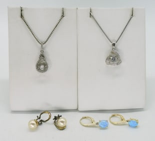 Sterling Simulated Diamond Necklaces +