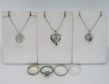 Sterling Heart Necklaces, Rings & More 925