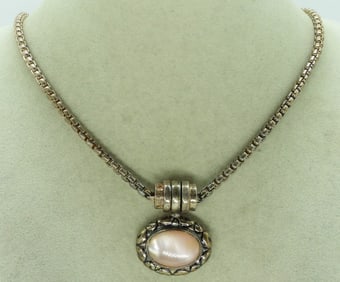 Espo Sig 925 Pink Mother of Pearl Necklace