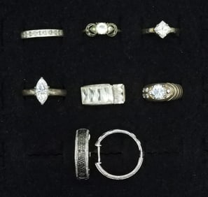Sterling Simulated Diamond Rings & Earrings