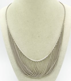 Multi Chain Sterling Bib Necklace