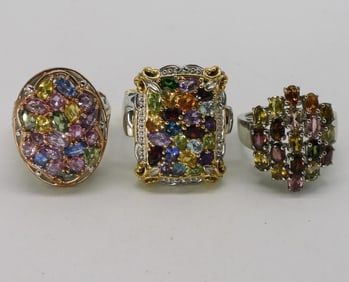 Sterling Multi Gem Fashion Rings