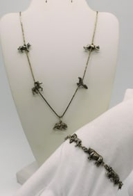 Safari Animal Necklace & 925 Bracelet