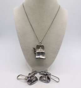 Puffed Sterling Keychains & Pendant