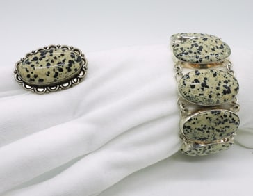 Dalmatian Jasper 925 Bracelet & Ring