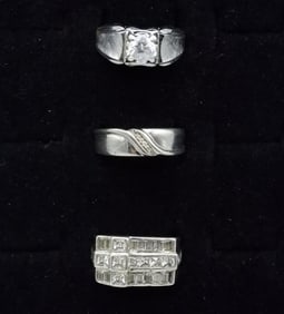 3 Sterling Men's Rings