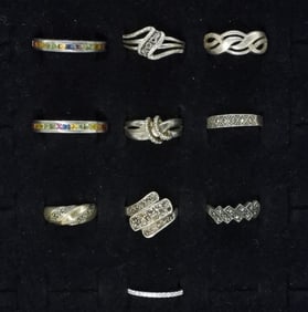 10 Sterling Fashion Rings