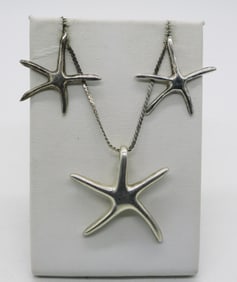 Starfish Sterling Necklace Earring Set