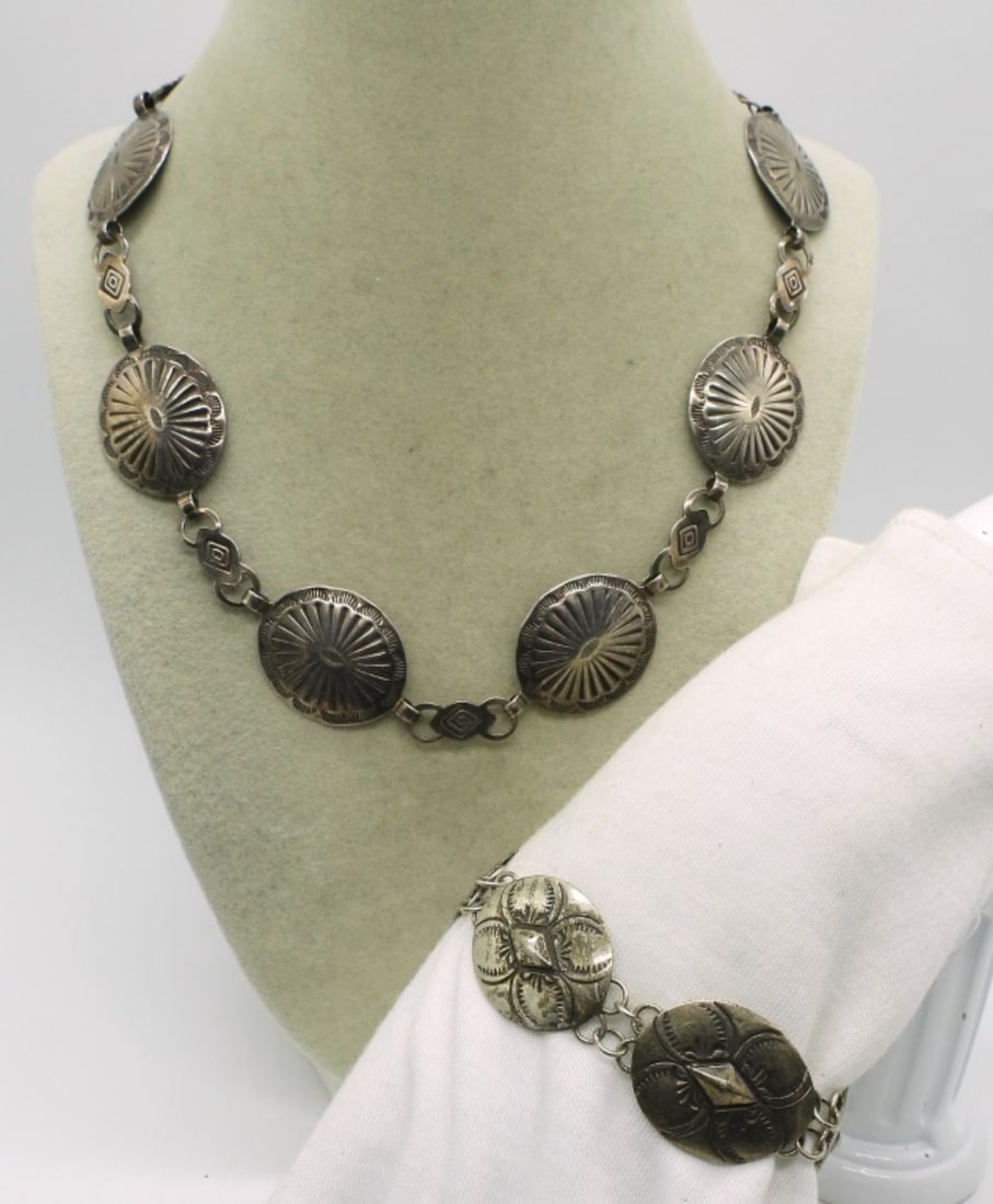 Vintage Sterling Necklace & Bracelet (1 of 1)