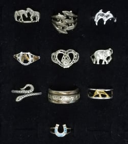 10 Sterling Animal Rings