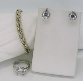 Sterling Simulated Diamond Ring Set