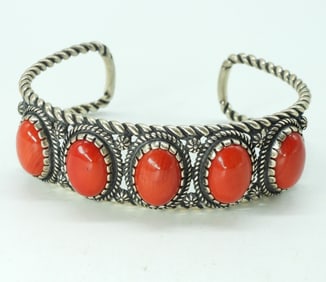 Carolyn Pollack 925 Red Coral Bracelet
