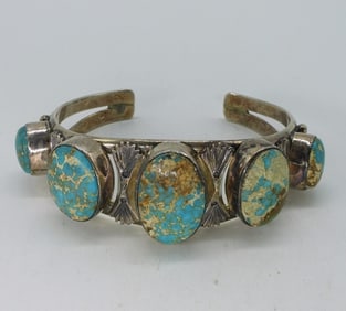 Beautiful Turquoise Gemstone Cuff Bracelet