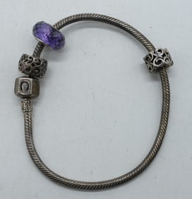 Chamilia 925 Charm Braclet-3 Charms