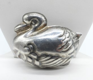 Taxco Sterling Swan Brooch