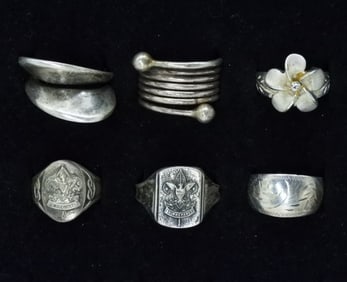 6 Sterling Rings - Boy Scouts & More
