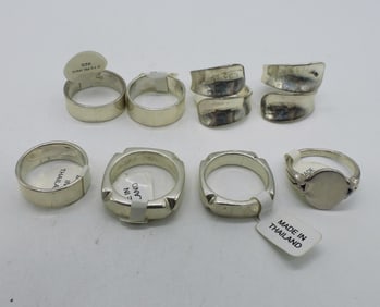 8 Brand New Sterling Fashion Rings