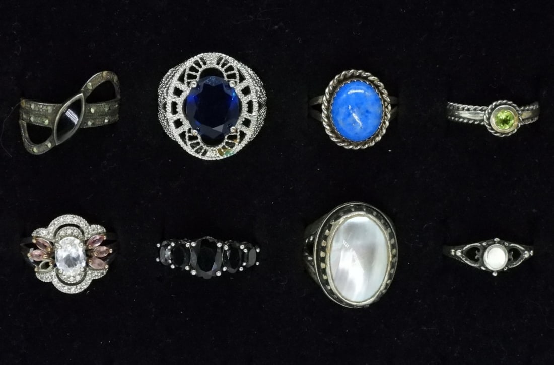 8 Gemstone Fashion 925 Rings (1 of 2)