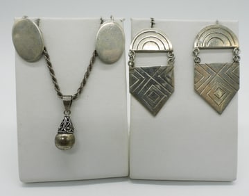 Taxco Sterling Earrings & Necklace