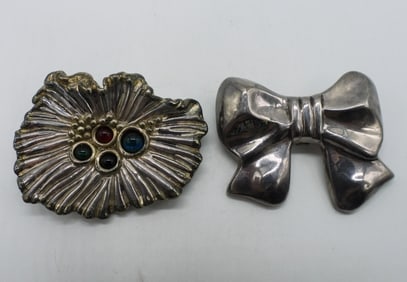 2 Large Puffed Sterling Pendants