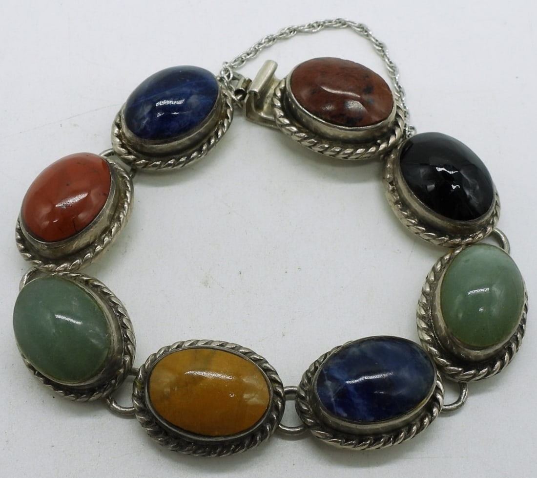 Taxco Multi Gemstone 925 Bracelet (1 of 2)