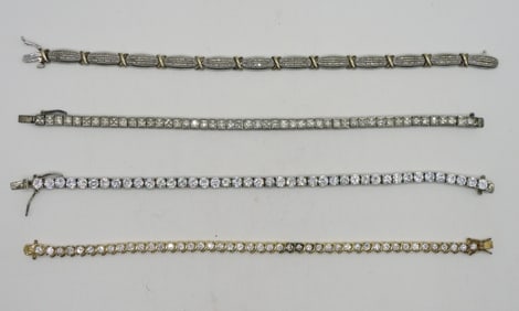 4 Sterling Tennis Bracelets
