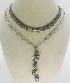 2 Sterling Vintage Necklaces