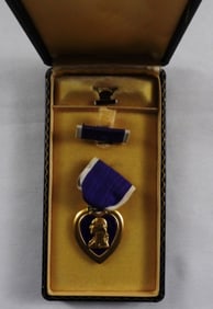 Purple Heart Medal Ribbon & Pin Original Box