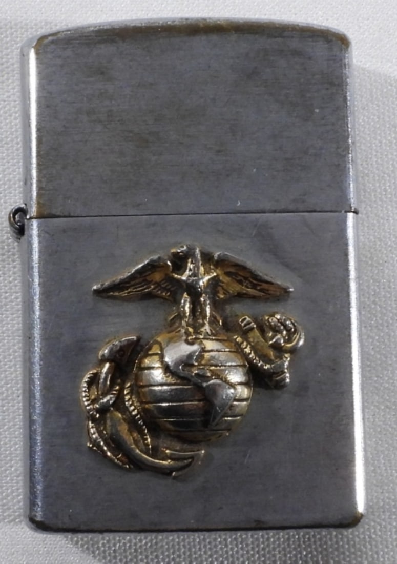 Marine Corps USMC Chrome Zippo Lighter (1 of 4)