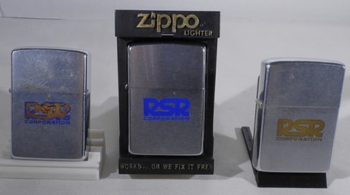 Three RSR Corporation Zippos