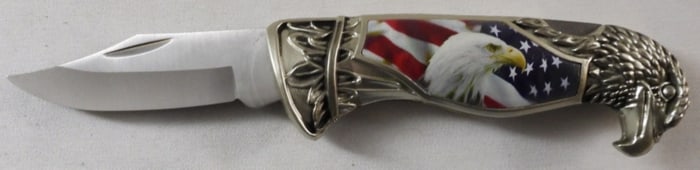 Bald Eagle-Handled Folding Knife