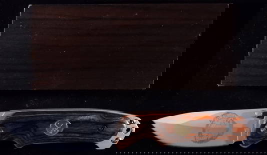 Falkner Lock-Back Rostfrei Pocket Knife: New in a hard wooden case