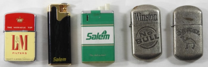 5 Cigarette Brand Advertising Lighters