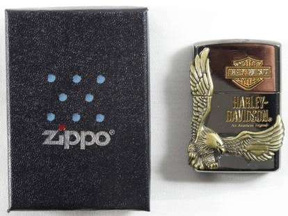 Sealed 2012 Zippo Harley Davidson HDP-17: Sealed 2012 Zippo Harley Davidson HDP-17 bald eagle gold metal silver lighter Japan limited in Zippo box.