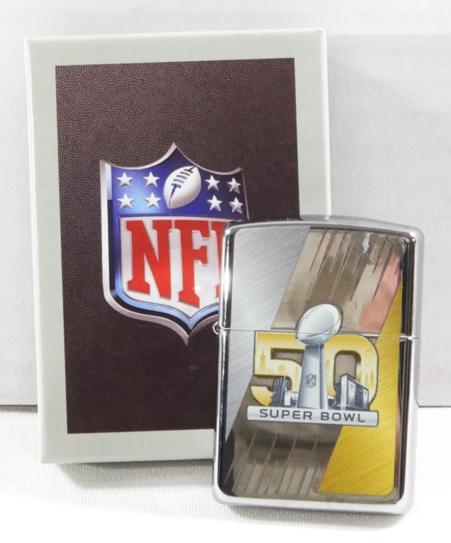 Sealed 2015 NFL Super Bowl Zippo: Sealed 2015 NFL Super Bowl Zippo in original box.