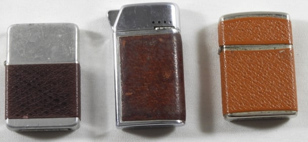 3 Lighters With Faux Leather Exterior