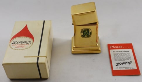 Barcroft Table Zippo Lighter Gold-Tone